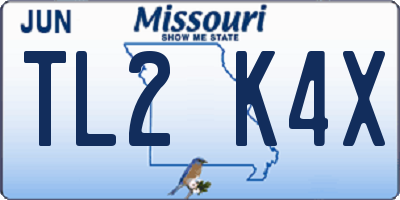 MO license plate TL2K4X