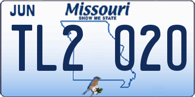 MO license plate TL2O2O
