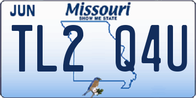 MO license plate TL2Q4U