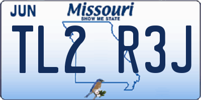 MO license plate TL2R3J