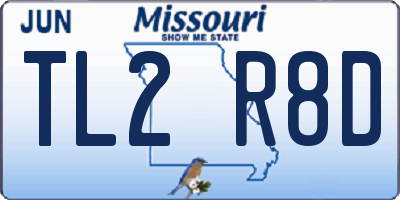 MO license plate TL2R8D
