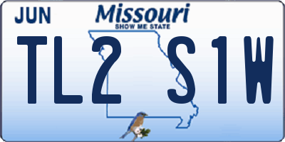 MO license plate TL2S1W