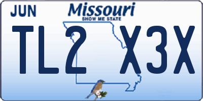 MO license plate TL2X3X