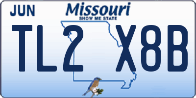 MO license plate TL2X8B