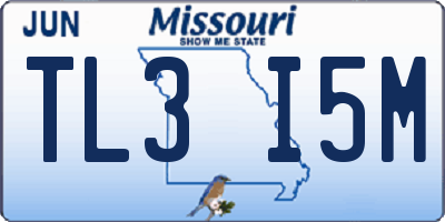 MO license plate TL3I5M