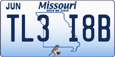 MO license plate TL3I8B