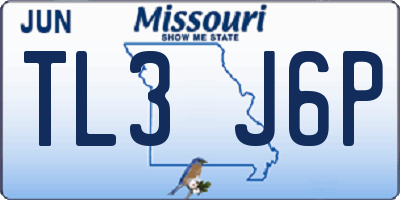 MO license plate TL3J6P