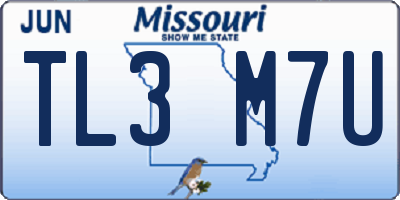 MO license plate TL3M7U