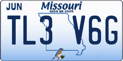 MO license plate TL3V6G