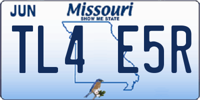 MO license plate TL4E5R