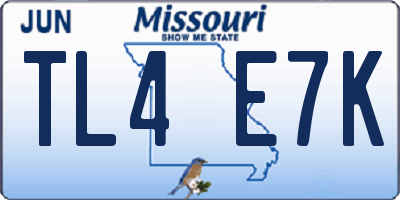 MO license plate TL4E7K
