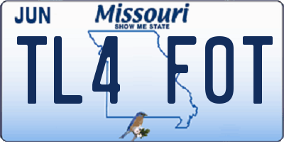 MO license plate TL4F0T