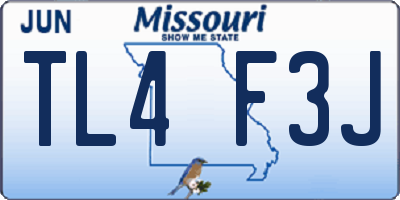 MO license plate TL4F3J