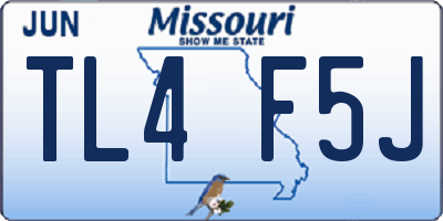 MO license plate TL4F5J