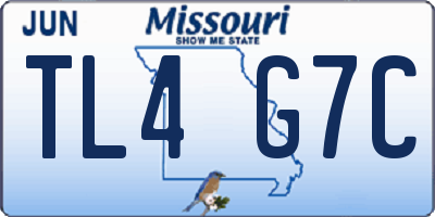 MO license plate TL4G7C