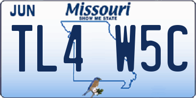 MO license plate TL4W5C
