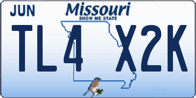 MO license plate TL4X2K