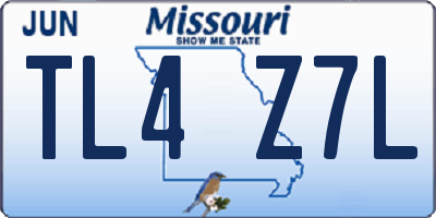 MO license plate TL4Z7L