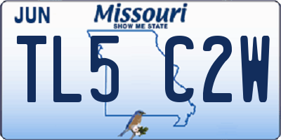 MO license plate TL5C2W