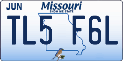 MO license plate TL5F6L