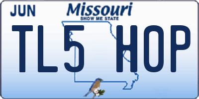 MO license plate TL5H0P