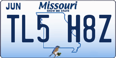 MO license plate TL5H8Z