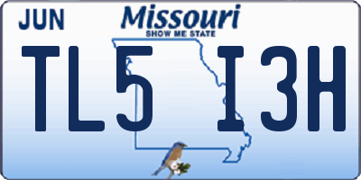 MO license plate TL5I3H
