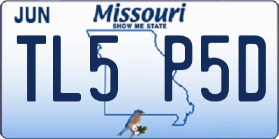 MO license plate TL5P5D
