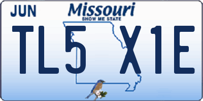 MO license plate TL5X1E