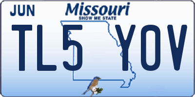 MO license plate TL5Y0V