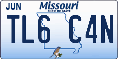MO license plate TL6C4N