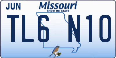 MO license plate TL6N1O