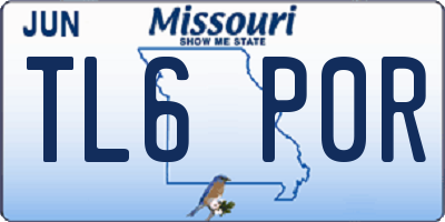 MO license plate TL6P0R