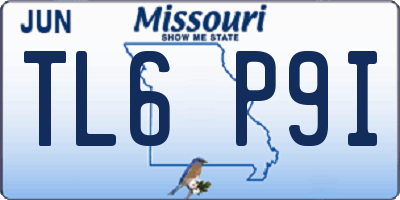MO license plate TL6P9I