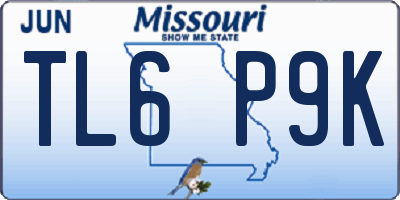 MO license plate TL6P9K