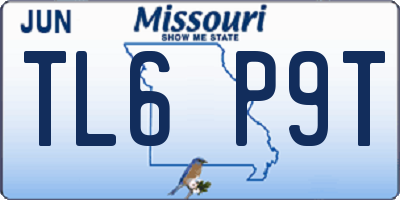 MO license plate TL6P9T