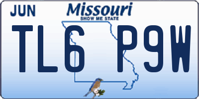 MO license plate TL6P9W