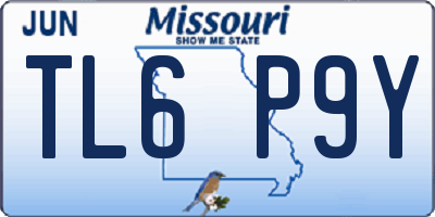 MO license plate TL6P9Y