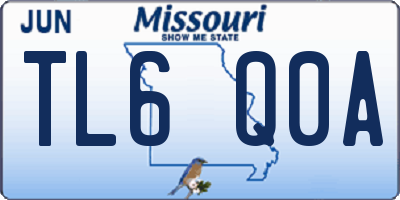 MO license plate TL6Q0A