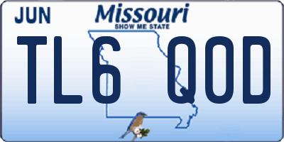 MO license plate TL6Q0D