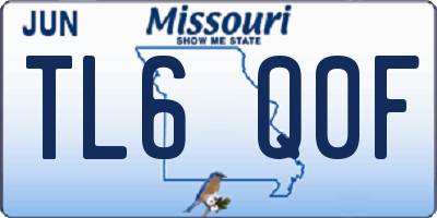 MO license plate TL6Q0F
