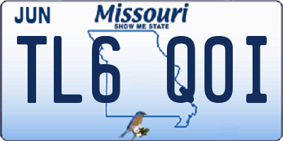 MO license plate TL6Q0I