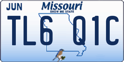 MO license plate TL6Q1C