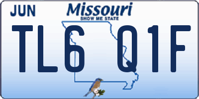 MO license plate TL6Q1F