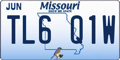 MO license plate TL6Q1W