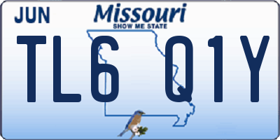 MO license plate TL6Q1Y