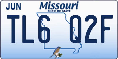 MO license plate TL6Q2F
