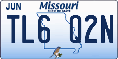 MO license plate TL6Q2N