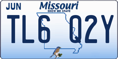 MO license plate TL6Q2Y