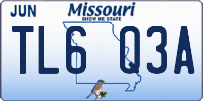 MO license plate TL6Q3A